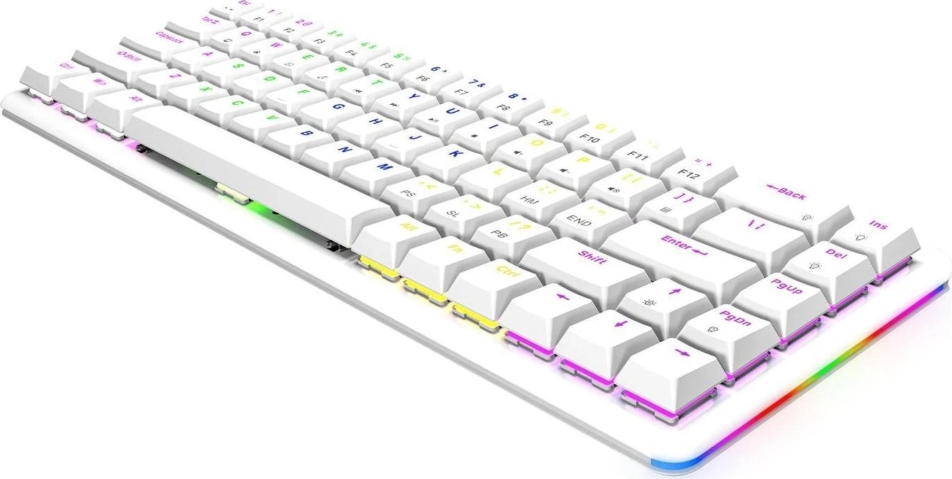 Tastaturë mekanike Rampage REBEL, RGB, 68 taste, e bardhë