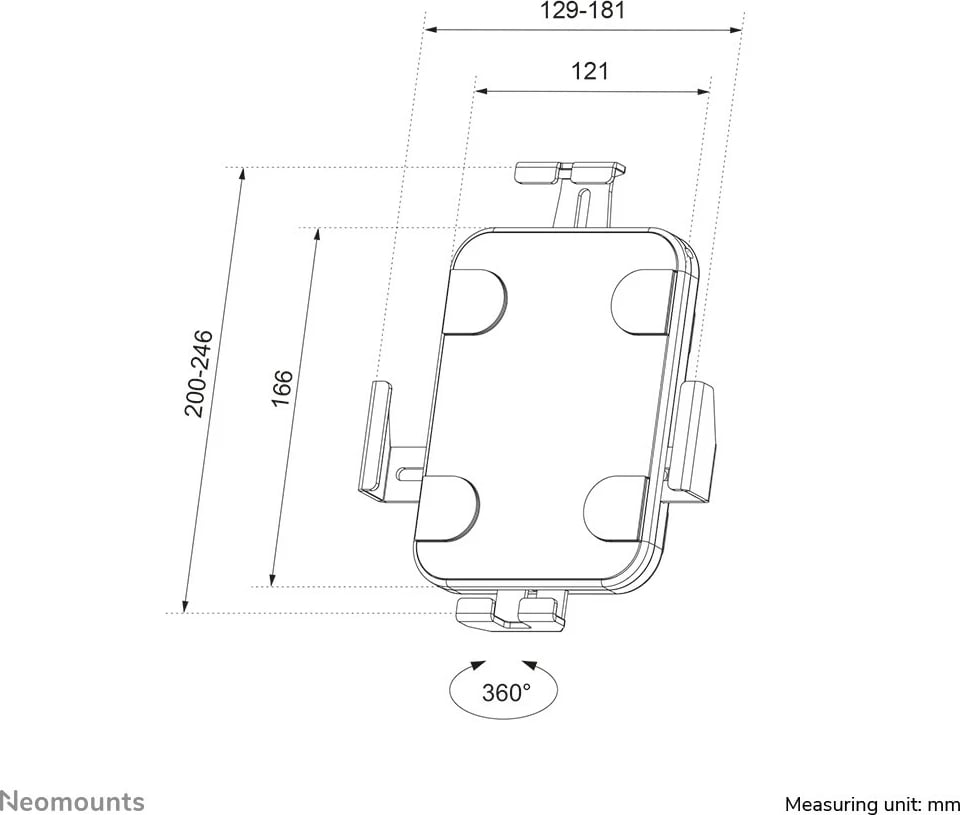 Mbajtës muri për tabletë Neomounts, Tablet/UMPC, Mbajtës pasiv, Brendshëm, Bardhë