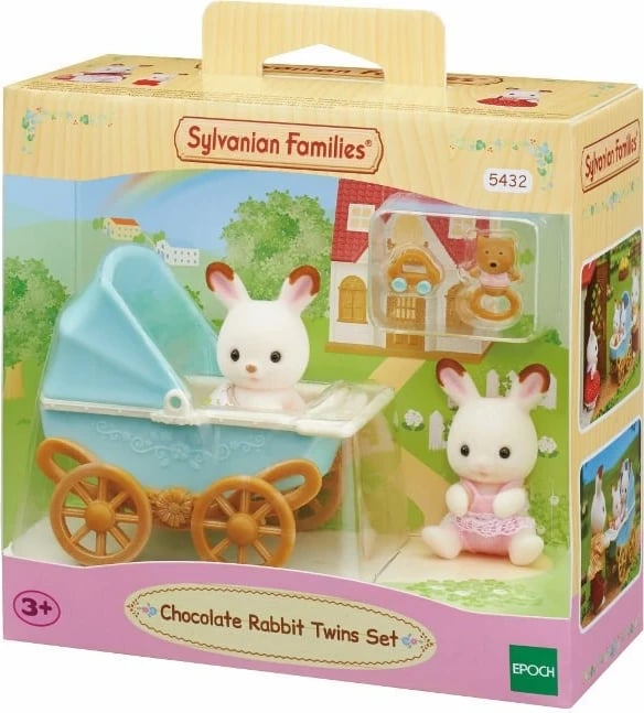 Set lodrash Sylvanian Families Chocolate Rabbit Twins, EPOCH, Shumëngjyrësh