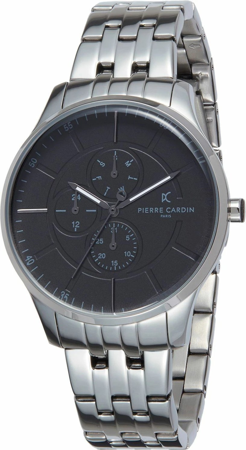 Orë dore për meshkuj Pierre Cardin, 42mm, argjend