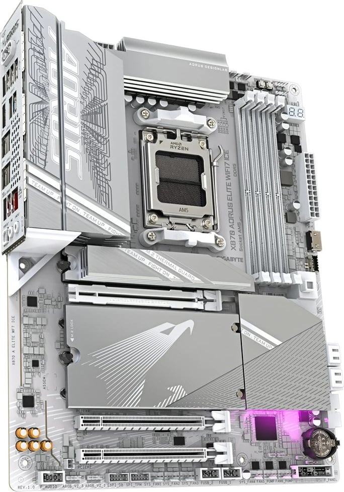 Pllakë amë Gigabyte X870 AORUS ELITE WF7 ICE, Socket AM5, e bardhë