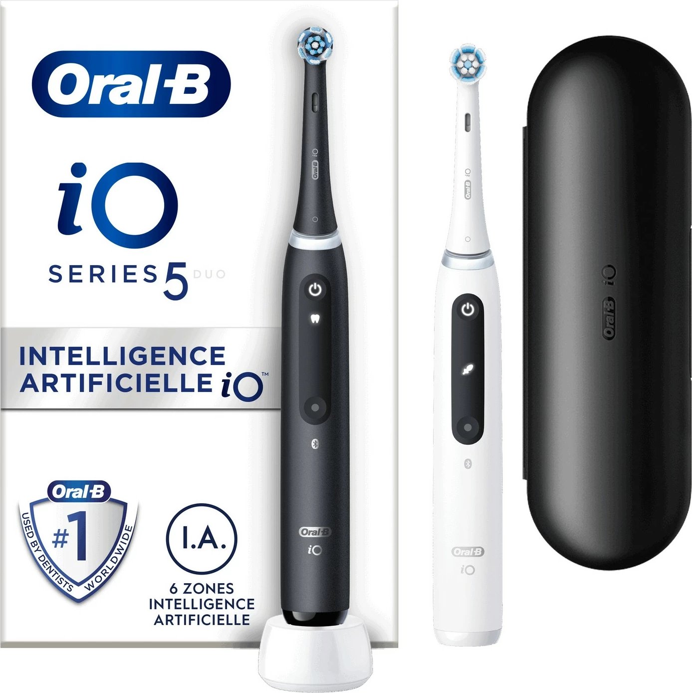 Furçë dhëmbësh elektrike Oral-B iO iO5, Duo Pack, e zezë dhe e bardhë