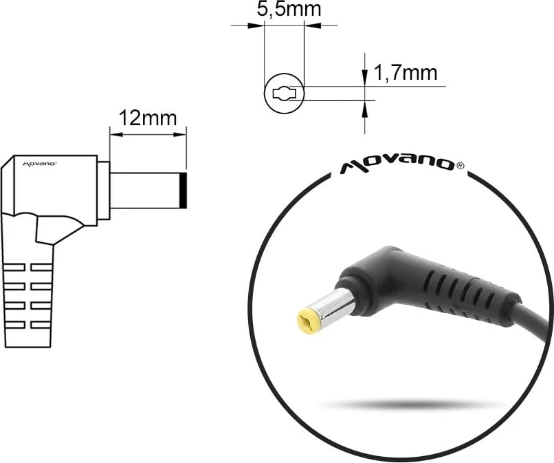 Adapter Mitsu për laptop Acer, 19V, 2.37A