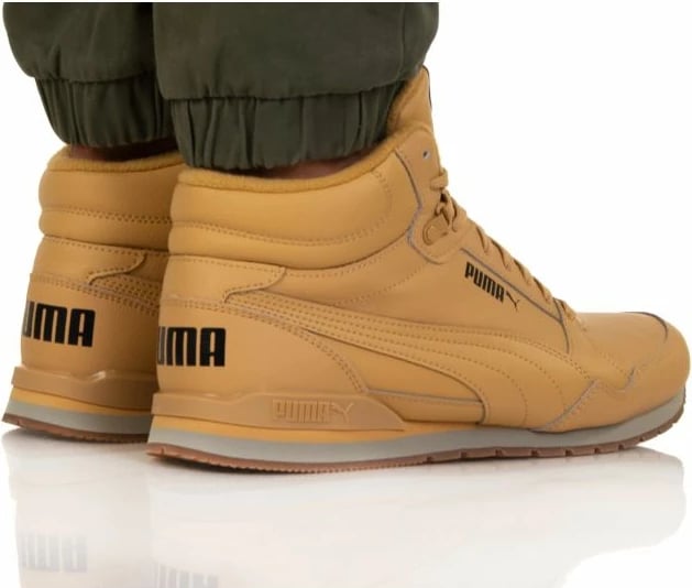 Këpucë Puma St Runner V3 Mid LM për meshkuj, ngjyrë kafe