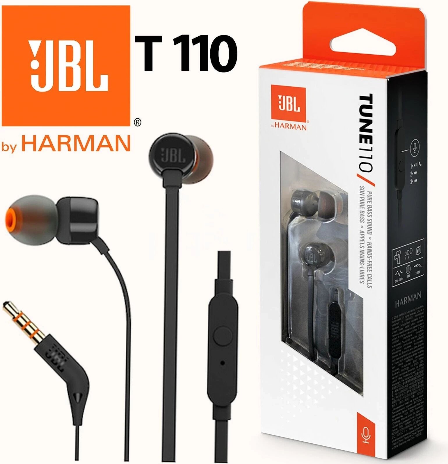 Kufje JBL Tune 110, Jack 3.5mm, Black