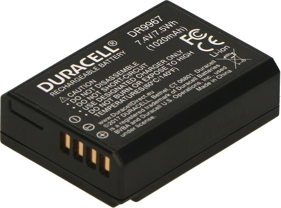 Bateri për kamera Duracell, zëvendëson Canon LP-E10, E zezë