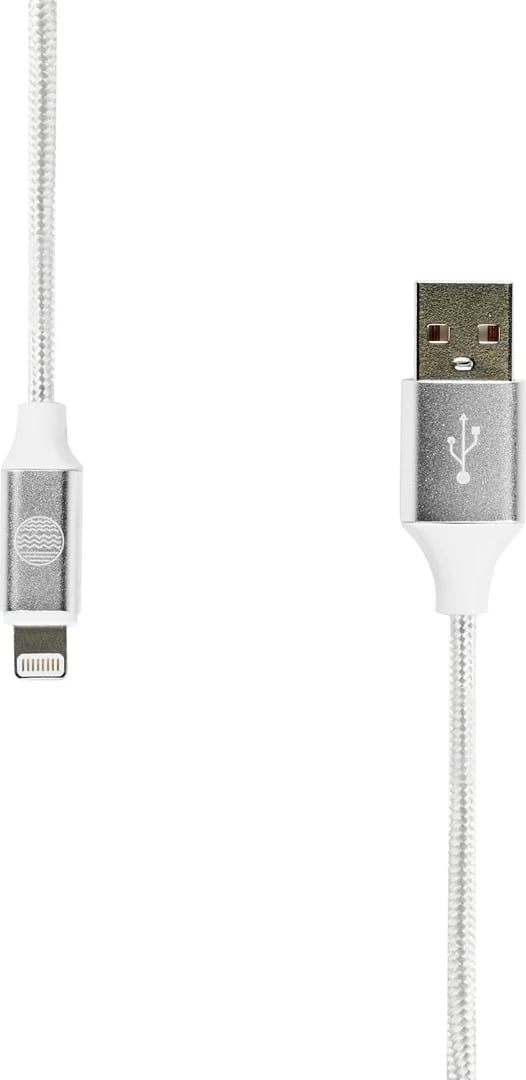 Kabëll USB-A në Lightning Our Pure Planet, 1.2m, Argjendtë