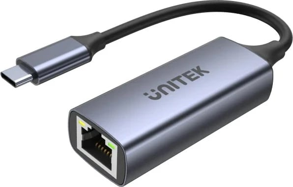 Adapter USB-C - RJ45 Unitek, 1GBPS, PD 100W, Gri