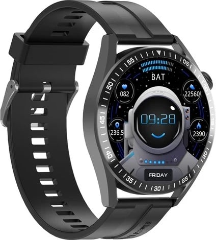 Smartwatch Tracer SM8V Onyx, 1.28", Bluetooth, IP65, e zezë