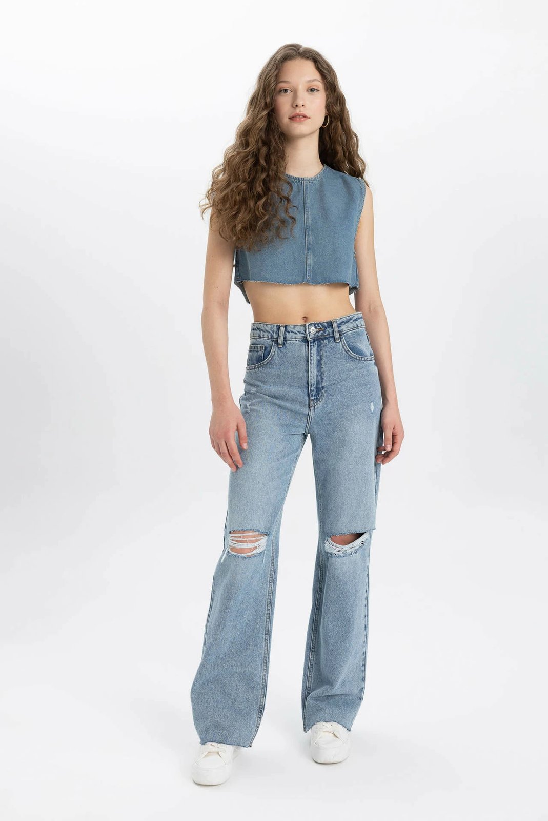 Crop top xhinse DeFacto, femra, indigo