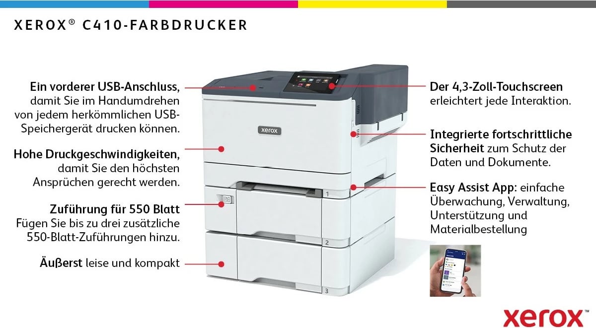 Printer Xerox C410, Laser, 40ppm, Duplex, Colour