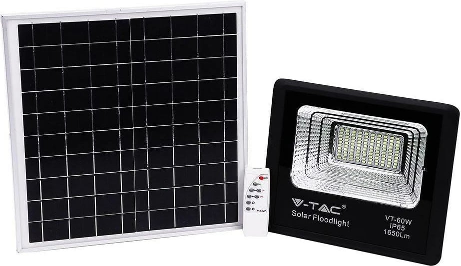 Projektor LED solar V-TAC VT-60W, 20W, IP65, 4000K, i zi