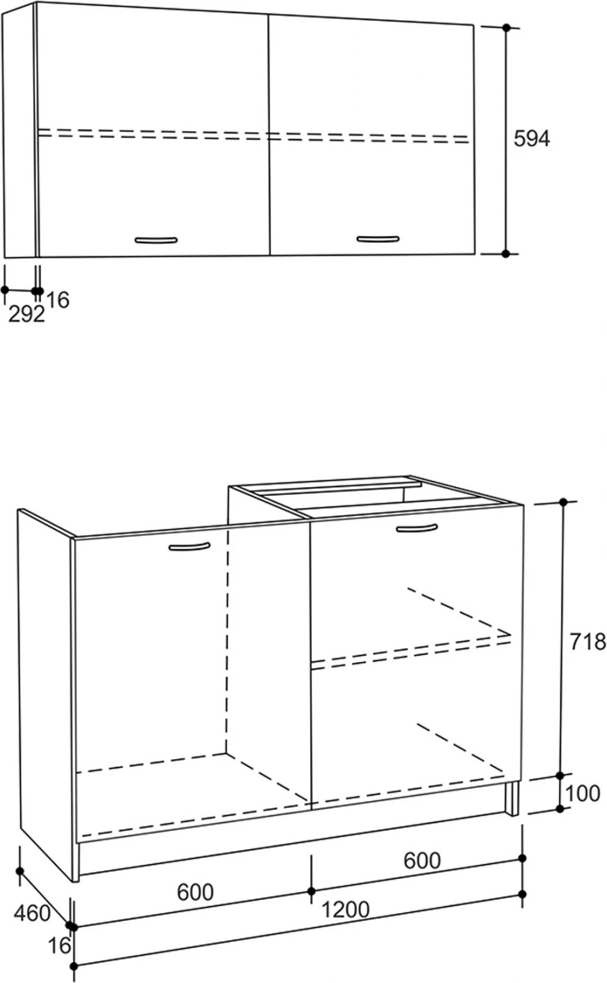 Njësi kuzhine melamine sonama-bardhë FH2439 46-29.2x120Y cm.