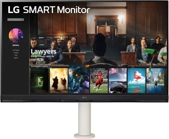 Monitor LG 32SQ780S-W, 31.5 inch, VA, 4K, USB-C, Głośniki, Pivot, bardhë