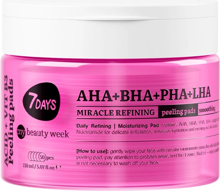 Peeling Pads 7days AHA+BHA+PHA+LHA, 50 copë