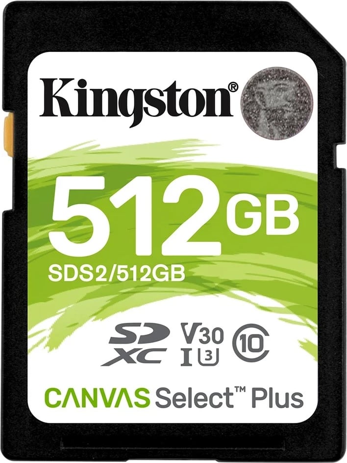 Kartë memorje Kingston Canvas Select Plus 512 GB SDXC Class 10 UHS-I, e zezë