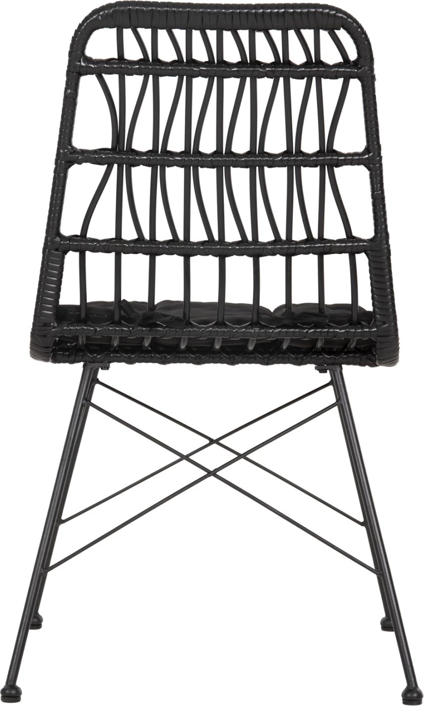 Karrige jashtë ALLEGRA FH5453.12 metal-jastëk-wicker në të zezë 52x52x83.5Hcm