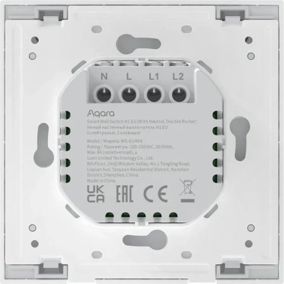 Ndërprerës i mençur Aqara WS-EUK04, ZigBee, i bardhë