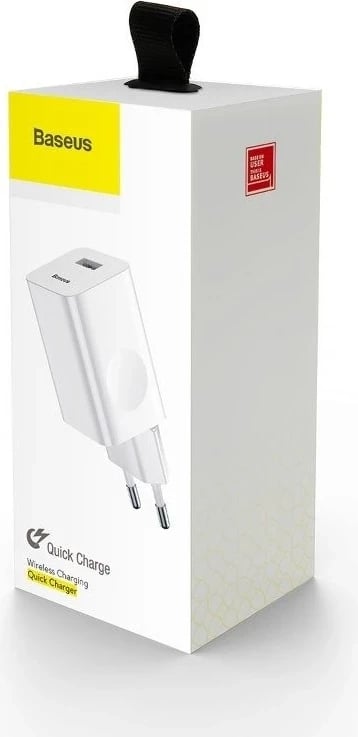 Mbushës rrjeti Baseus Charging Quick Charger, USB, QC 3.0, 24W, bardhë