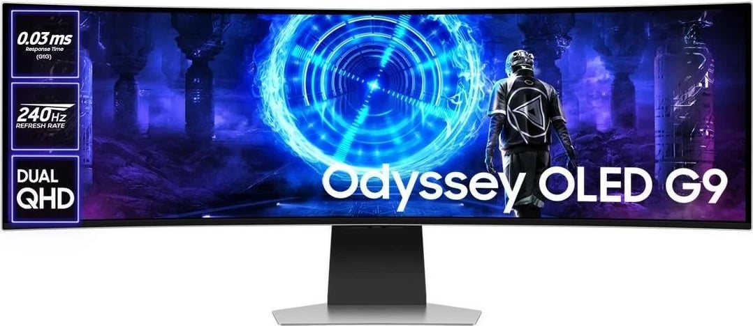 Monitor Samsung LS49DG950SUXDU, 49'', QD-OLED, Dual QHD, 240Hz, argjendtë