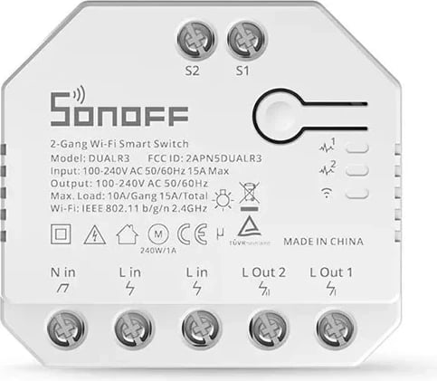 Switch inteligjent Sonoff, modeli Dual R3