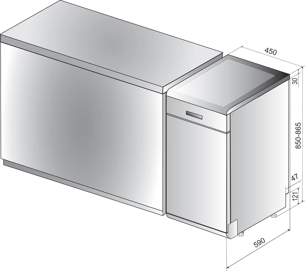 ENËLARËSE JO MONTUESE INDESIT DSFE 1B10 S 45 CM