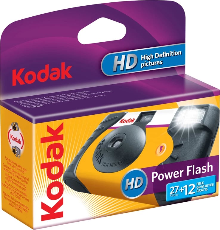 Kamera kompakte Kodak Power Flash, 27+12 ekspozime, e zezë dhe e verdhë