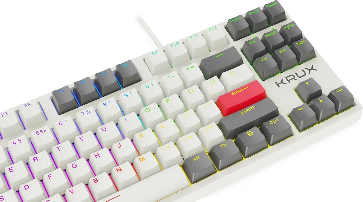 Tastierë mekanike Krux ATAX PRO RGB Creator Retro Gateron Yellow PRO, e zezë