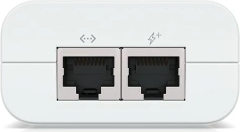 PoE+ injector Ubiquiti U-POE-AT, Gigabit Ethernet, 30 W, Bardhë