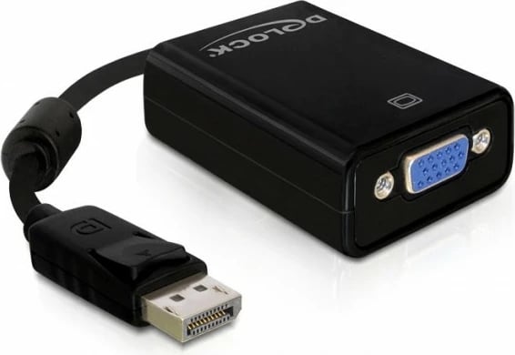 Adapter DisplayPort në VGA DeLOCK 61848, 0.125 m, i zi