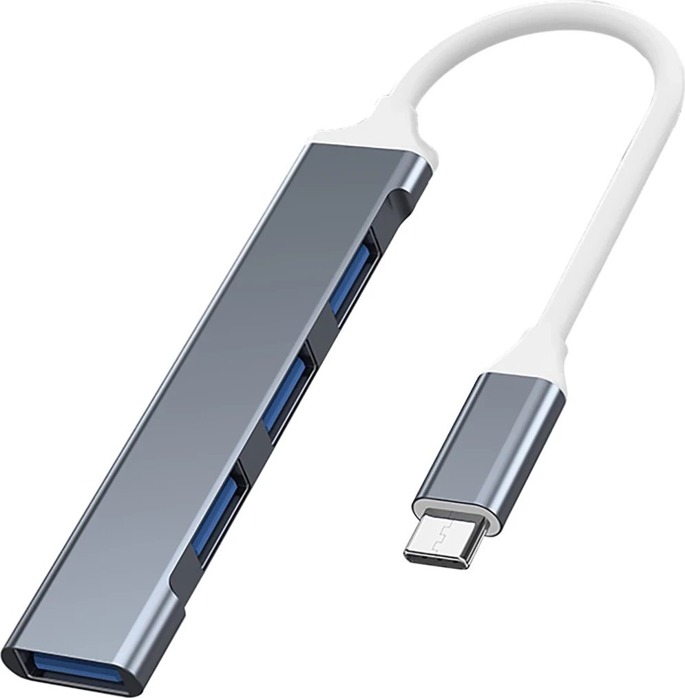 HUB USB VAKOSS TC-4125X, 1XUSB 3.0 dhe 3XUSB 2.0, Argjendtë