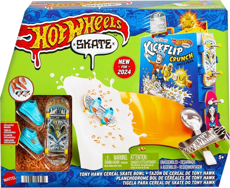 Set lodrash Hot Wheels SKATE Tony Hawk Cereal Skate Bowl, shumëngjyrësh