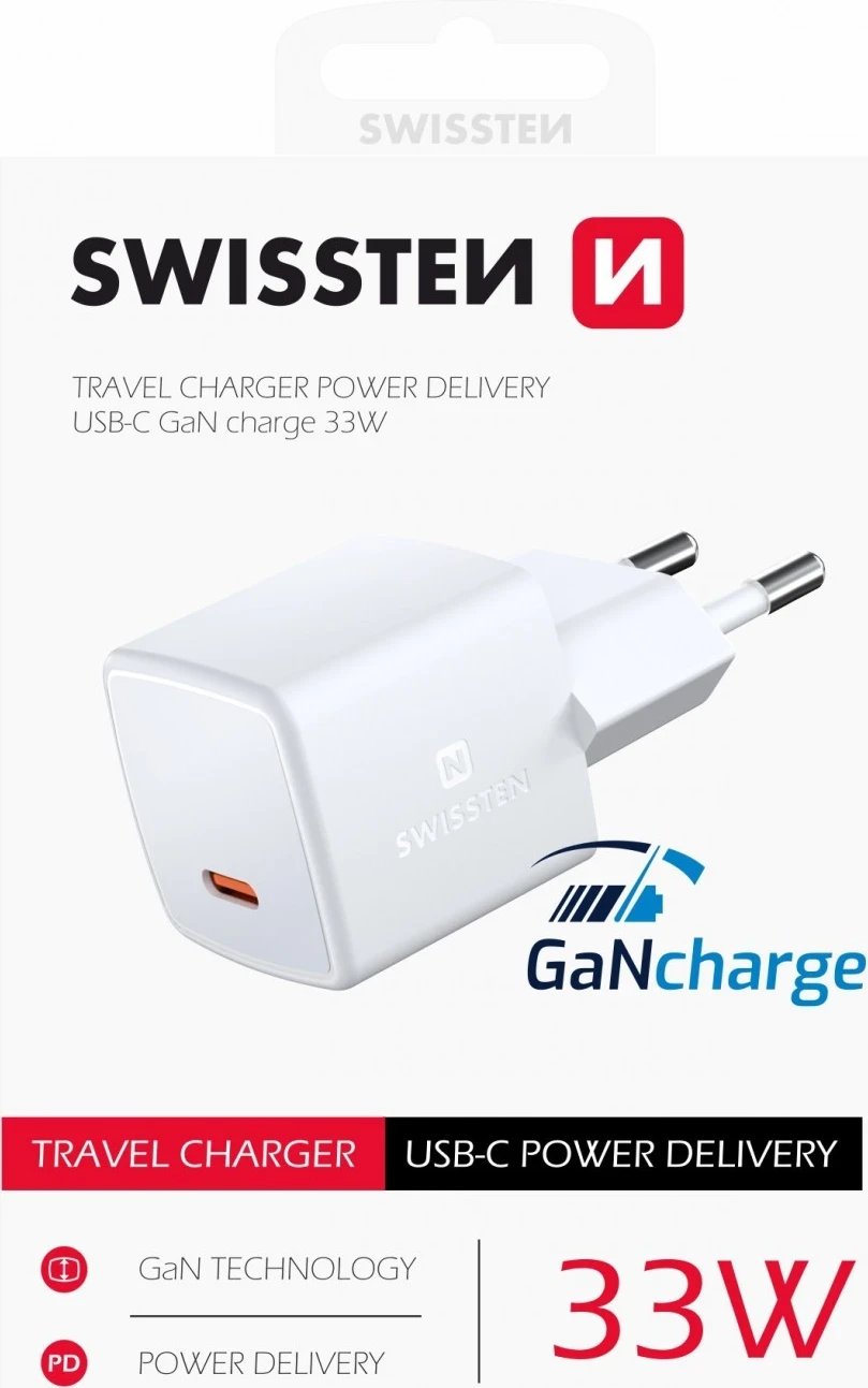 Karikues USB-C Swissten, 33W, i bardhë