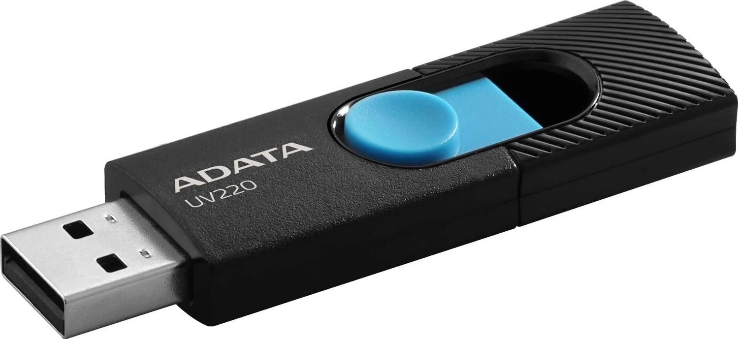 USB ADATA UV220, 64GB, ngjyrë zi dhe blu