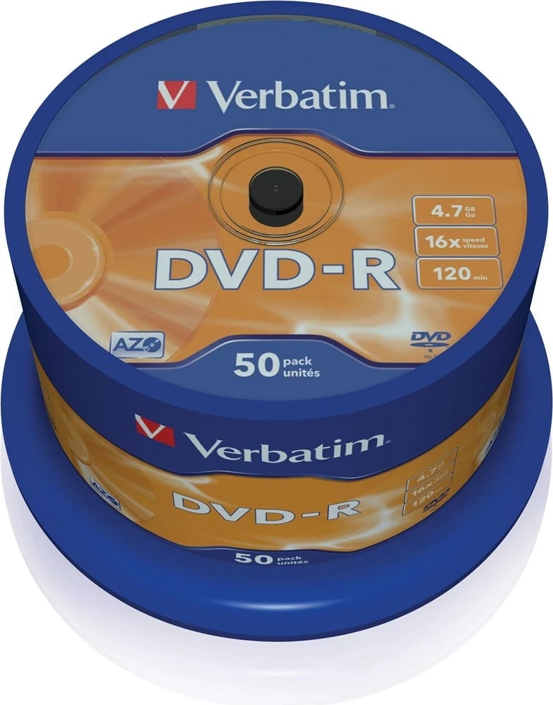 DVD-R Verbatim 4.7GB 16X, 50 copë