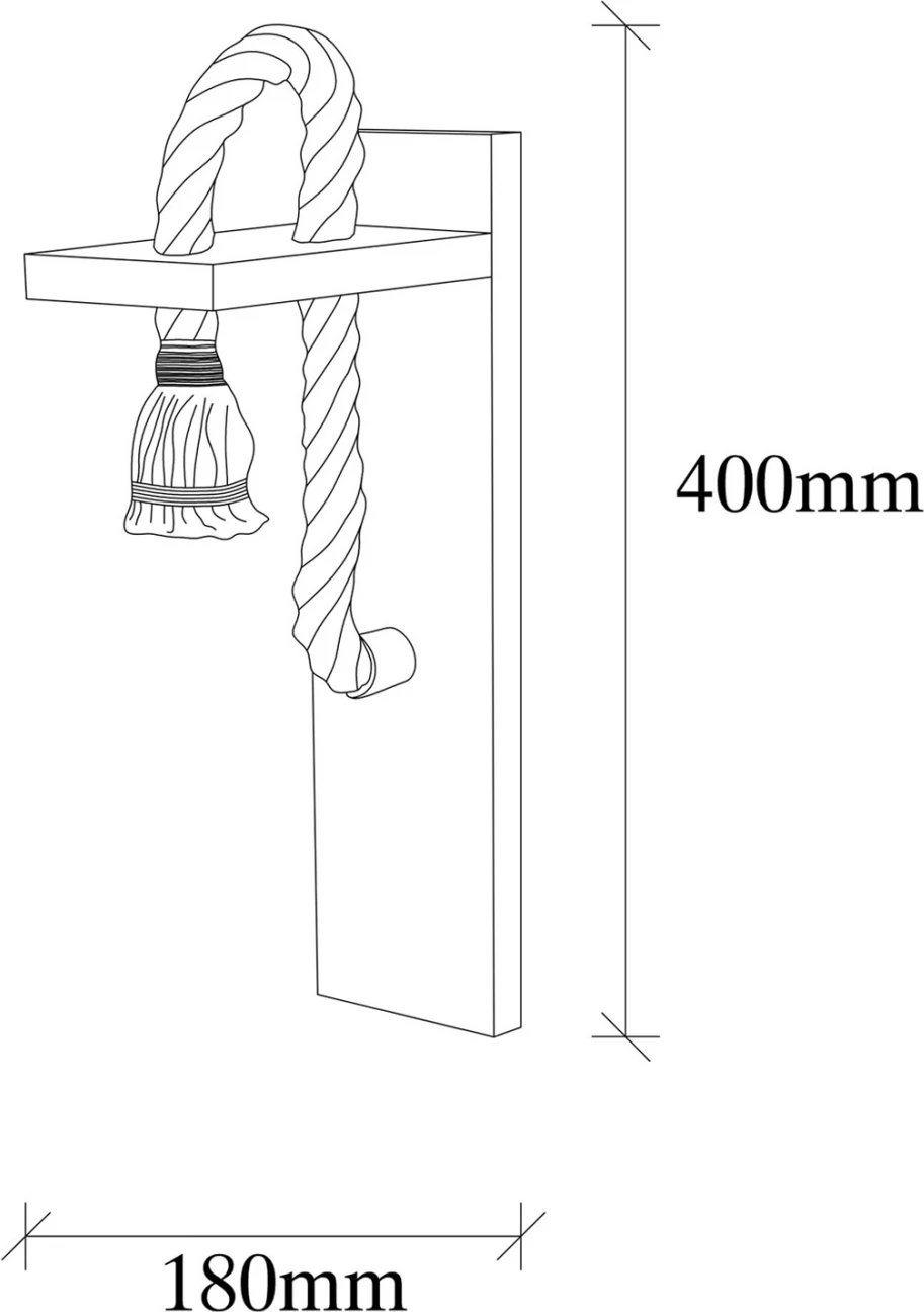 Llambë muri prej druri me litar FH7303 11x18x40 cm