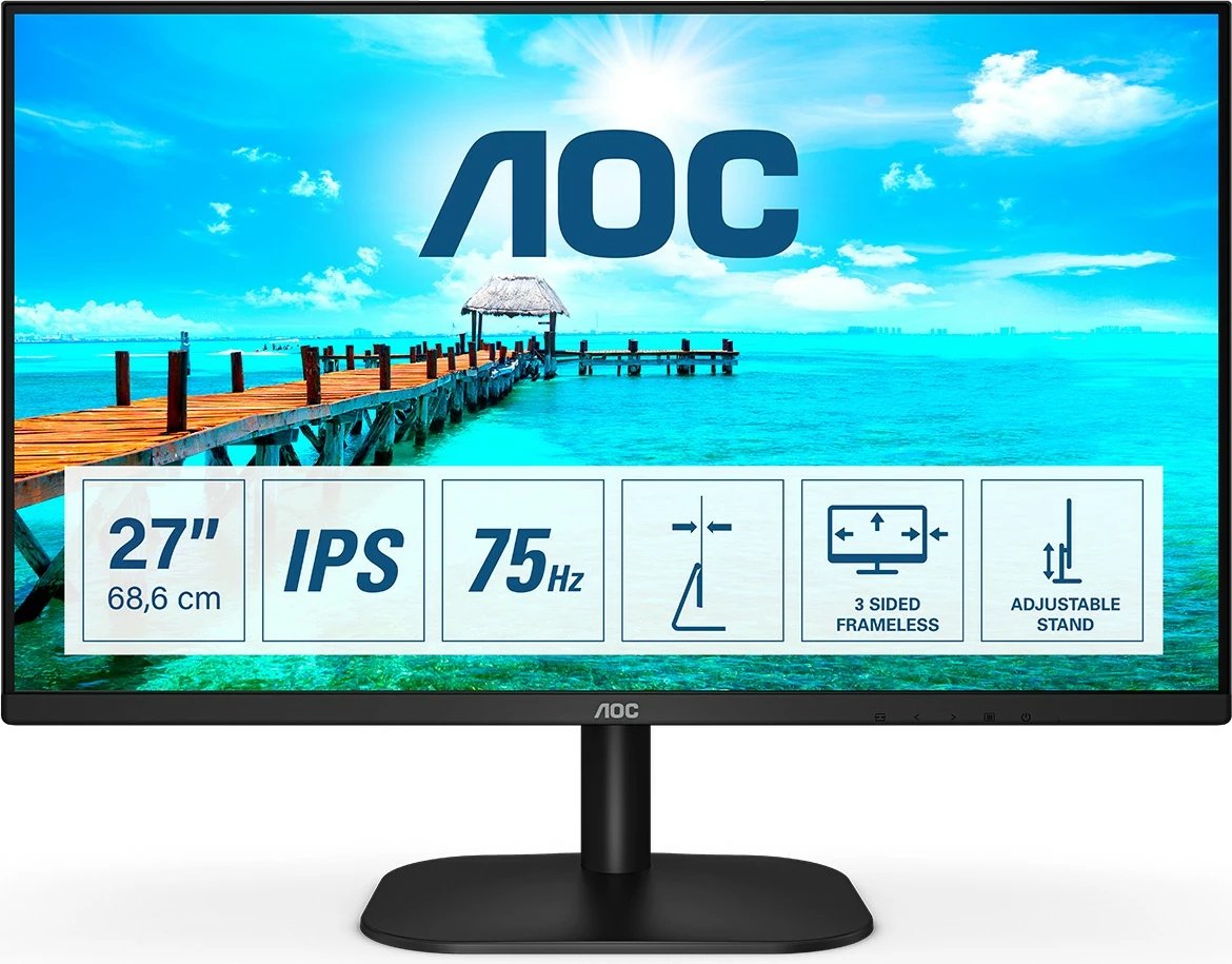 Monitor AOC B2 27B2DA, 68.6 cm (27"), Full HD, LED, 4 ms, i zi