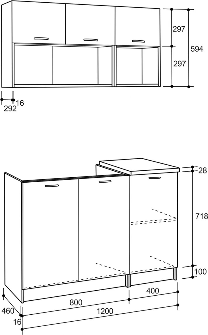 Njësi kuzhine melamine sonama-bardhë FH2438 46-29.2x120 cm.