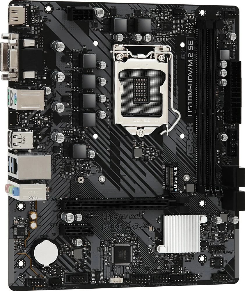 Pllakë amë ASRock H510M-HDV/M.2 SE, Intel, LGA 1200, DDR4-SDRAM, 64 GB, micro ATX