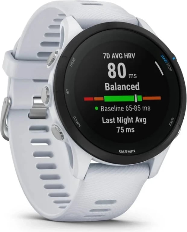 Smartwatch Garmin Forerunner 255 Music, 45mm, GPS, e bardhë 