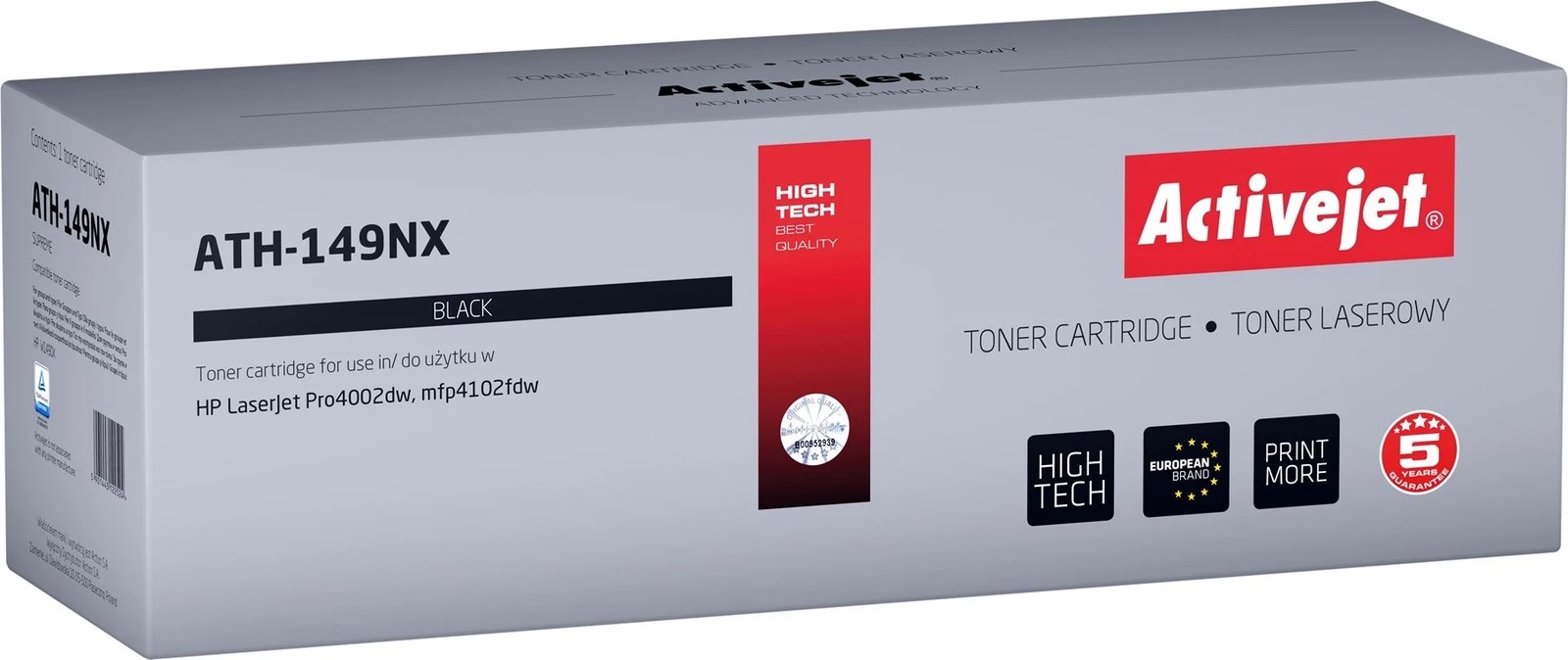 Toner Activejet ATH-149NX, për HP 149X W1490X, Supreme, 9500 faqe, ngjyrë e zezë