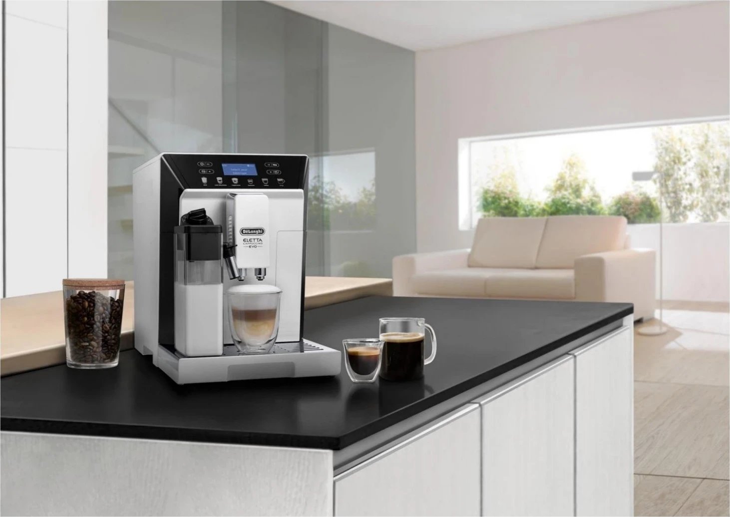 Aparat kafeje DeLonghi Eletta Cappuccino Evo ECAM 46.860.W, i bardhë