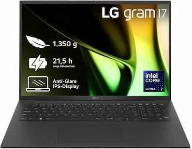 Laptop LG gram 17Z90S-G.AP78G, 16GB RAM, 1TB SSD, W11Pro, e zezë