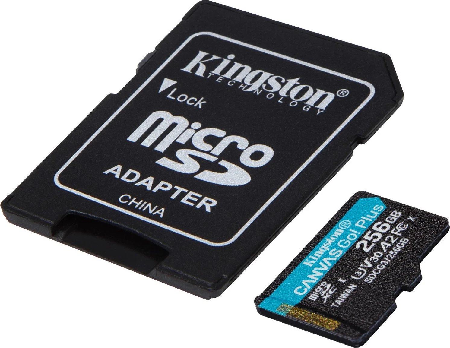 Kartë memorie Kingston, microSDXC, Canvas, 256GB, e zezë