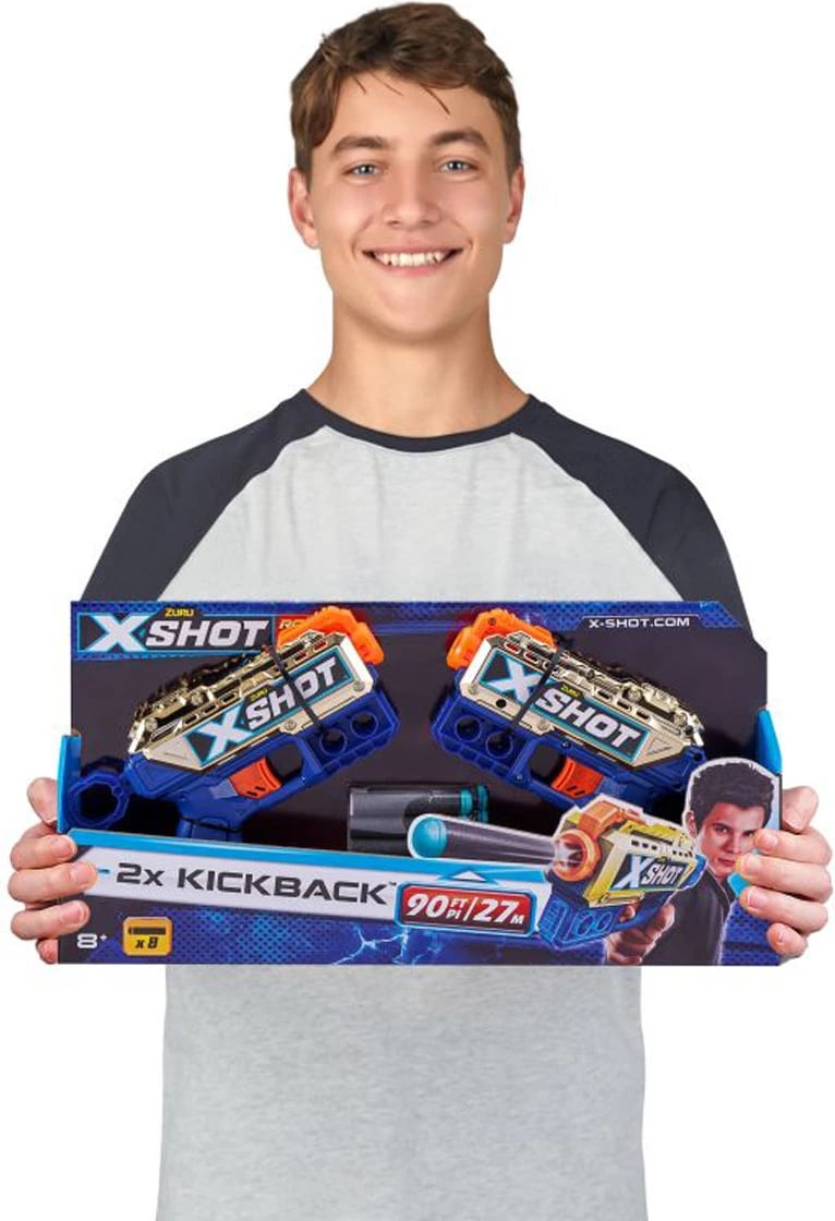 X-Shot Kickback Twin Pack (8 Darts) by ZURU