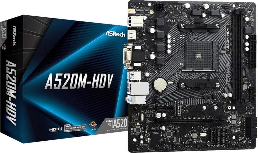 Pllakë amë ASRock A520M-HDV, Socket AM4, micro ATX