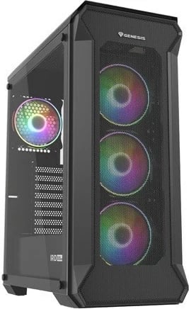 Kasë GENESIS Irid 505 ARGB, MIDI Tower, USB 3.0, E zezë