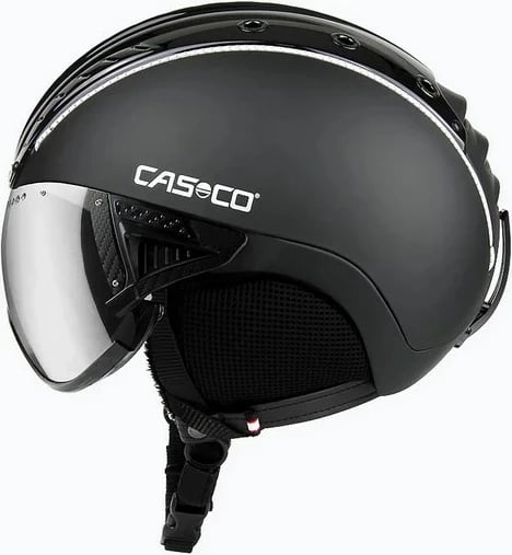 Helmetë skijimi CASCO SP-2 Carbonic Visor, M, E zezë