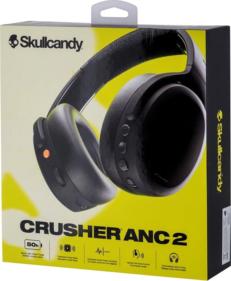 Kufje Skullcandy Crusher ANC 2 Wireless, True Black