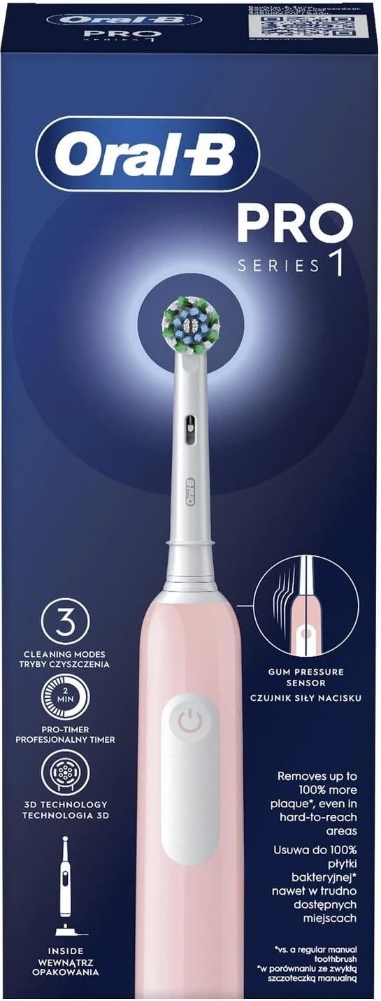 Furçë dhëmbësh elektrike Oral-B Pro 1, Cross Action, rozë